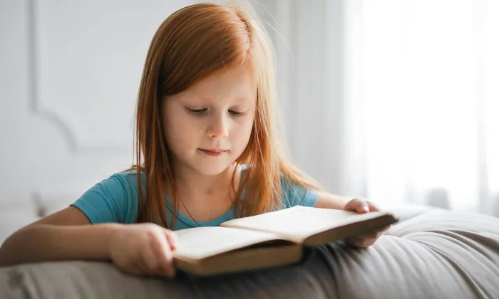 Child with dyslexia reading